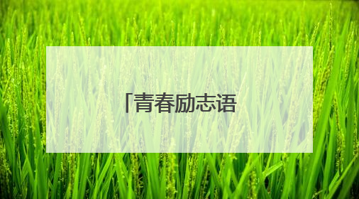 青春励志语录42条