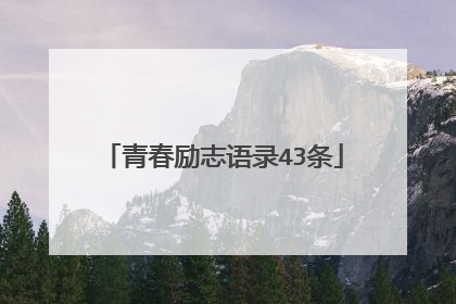 青春励志语录43条