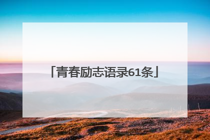 青春励志语录61条