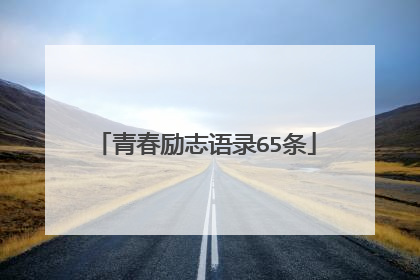 青春励志语录65条