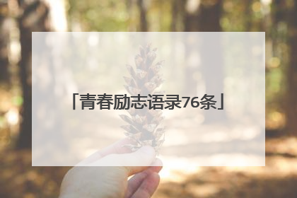 青春励志语录76条