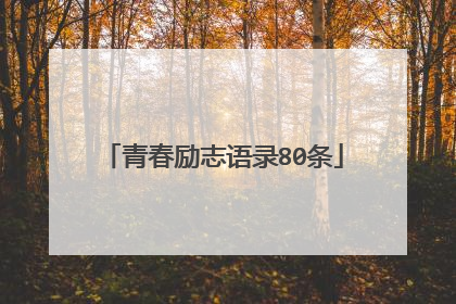 青春励志语录80条