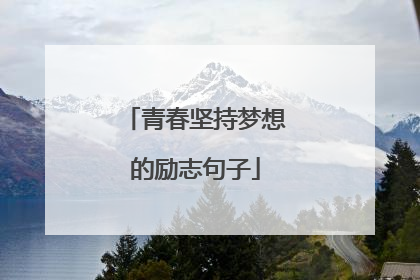青春坚持梦想的励志句子