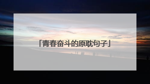 青春奋斗的原耽句子