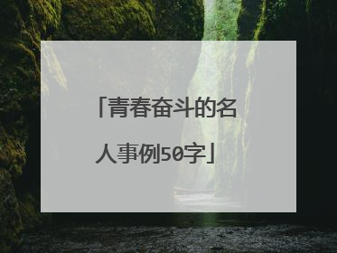 青春奋斗的名人事例50字