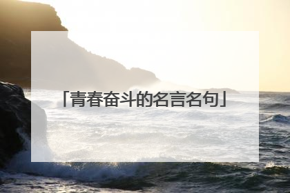 青春奋斗的名言名句