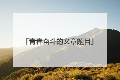 青春奋斗的文章题目