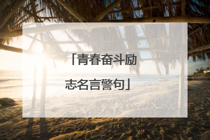 青春奋斗励志名言警句