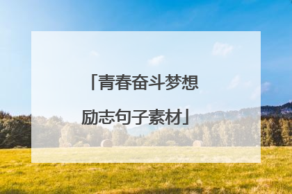 青春奋斗梦想励志句子素材