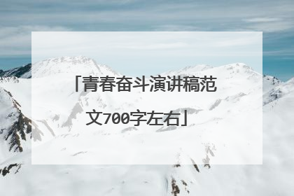 青春奋斗演讲稿范文700字左右