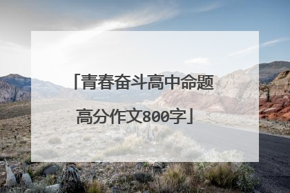 青春奋斗高中命题高分作文800字