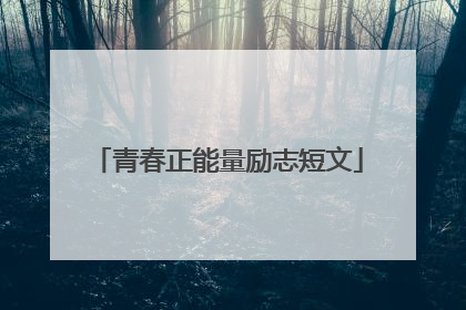 青春正能量励志短文