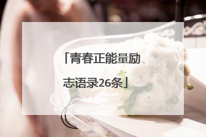 青春正能量励志语录26条