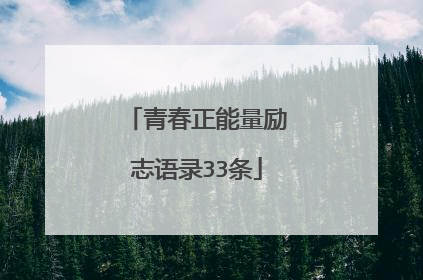 青春正能量励志语录33条