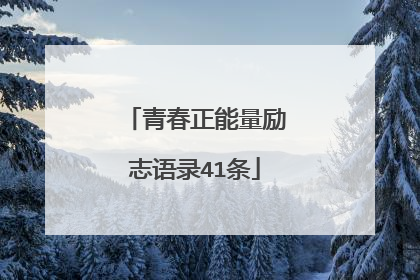 青春正能量励志语录41条