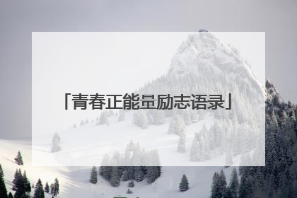 青春正能量励志语录