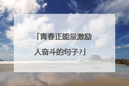 青春正能量激励人奋斗的句子?