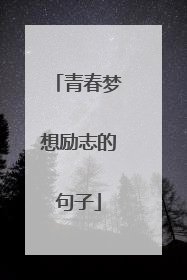 青春梦想励志的句子