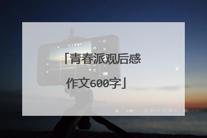 青春派观后感作文600字