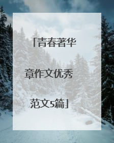 青春著华章作文优秀范文5篇