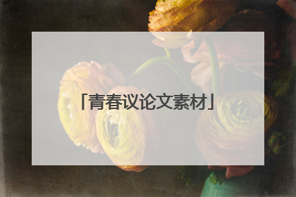青春议论文素材