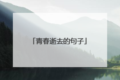 青春逝去的句子