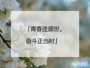 青春逢盛世,奋斗正当时