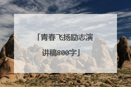 青春飞扬励志演讲稿800字