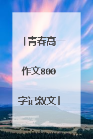 青春高一作文800字记叙文