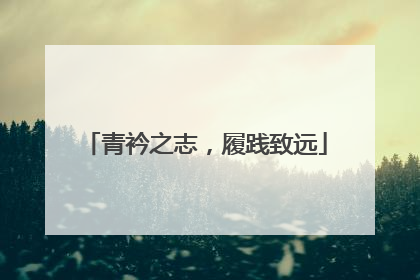 青衿之志，履践致远