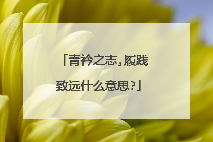 青衿之志,履践致远什么意思?
