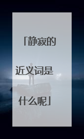 静寂的近义词是什么呢