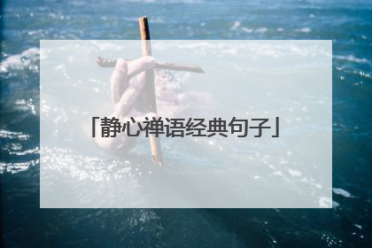 静心禅语经典句子