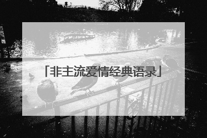 非主流爱情经典语录