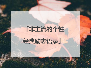 非主流的个性经典励志语录