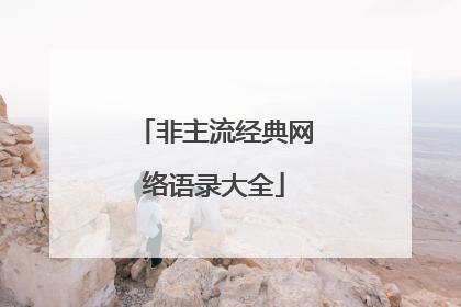 非主流经典网络语录大全