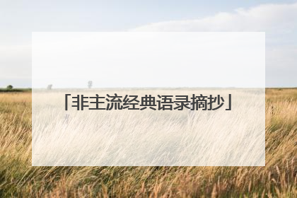 非主流经典语录摘抄