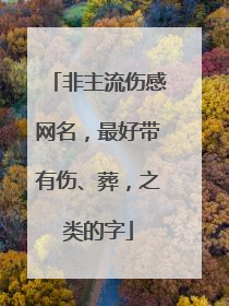 非主流伤感网名，最好带有伤、葬，之类的字