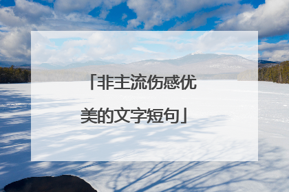 非主流伤感优美的文字短句