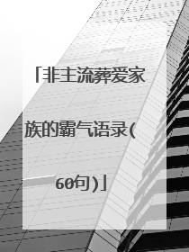 非主流葬爱家族的霸气语录(60句)