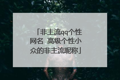 非主流qq个性网名 高级个性小众的非主流昵称