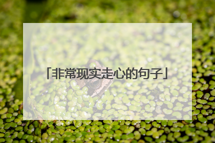 非常现实走心的句子