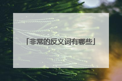 非常的反义词有哪些