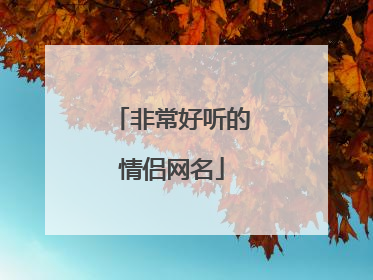 非常好听的情侣网名