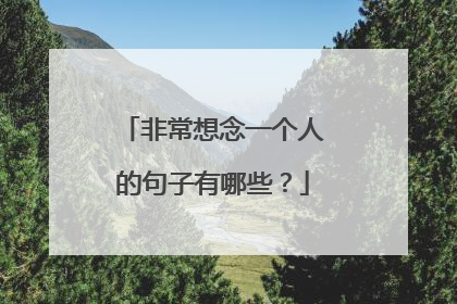 非常想念一个人的句子有哪些?