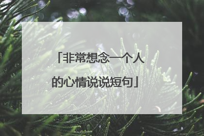 非常想念一个人的心情说说短句
