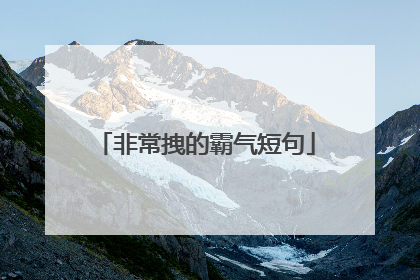 非常拽的霸气短句