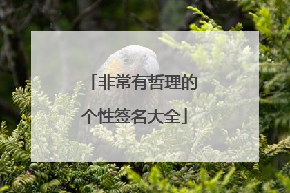 非常有哲理的个性签名大全
