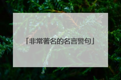 非常著名的名言警句