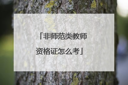非师范类教师资格证怎么考